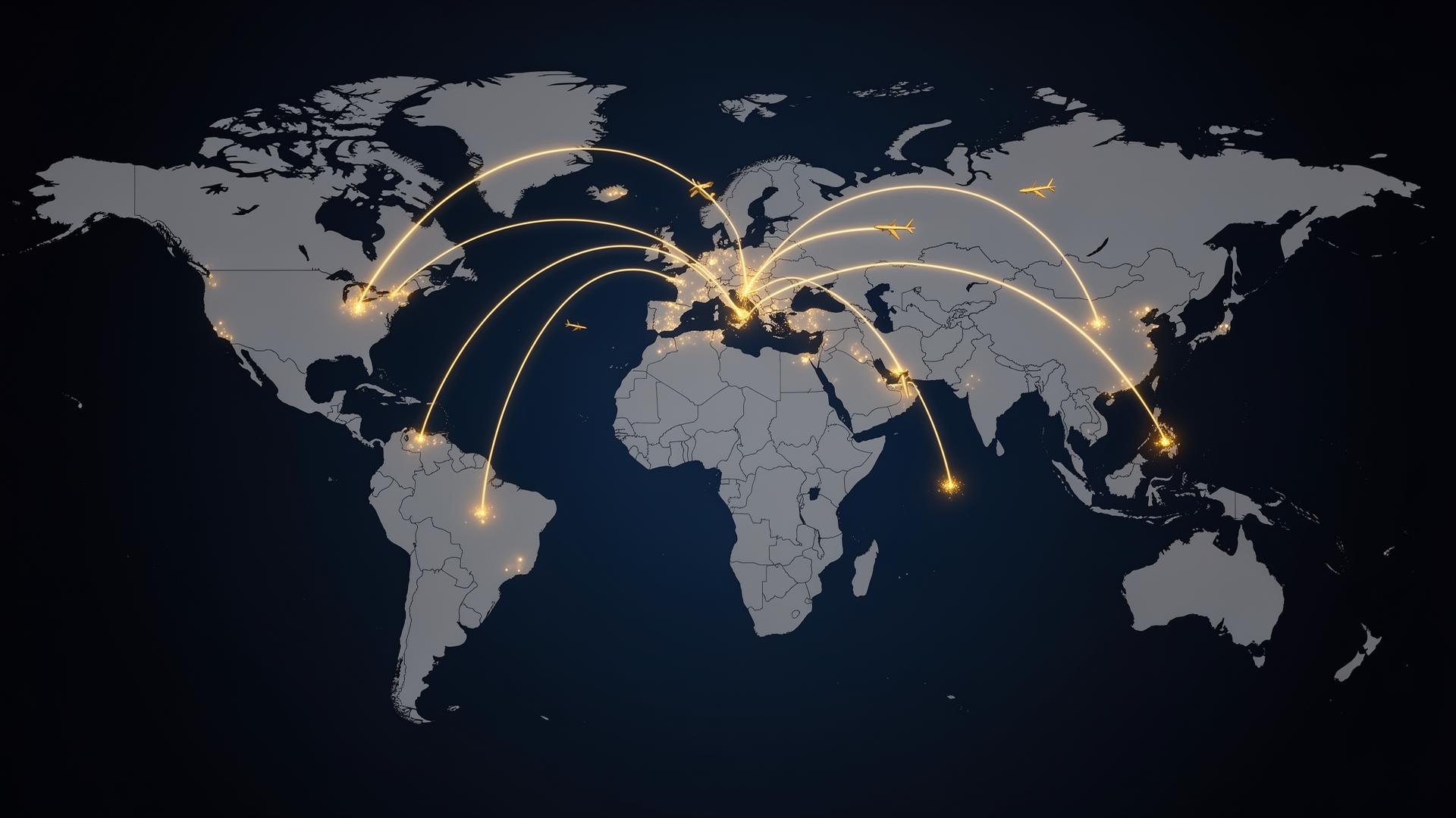 Global trade corridors map